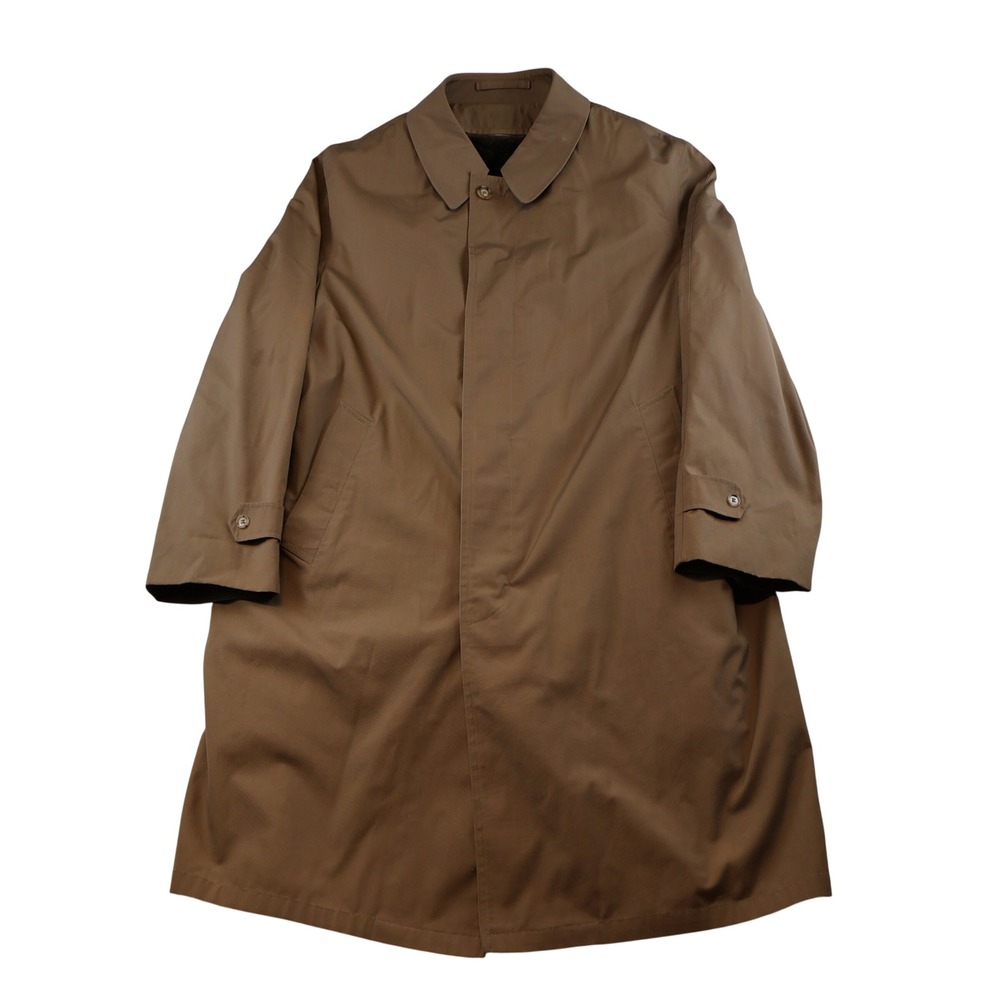 Botany Mens 44 Reg Weathertopper Trench Coat Brown Zip Out Faux Fur Lining USA